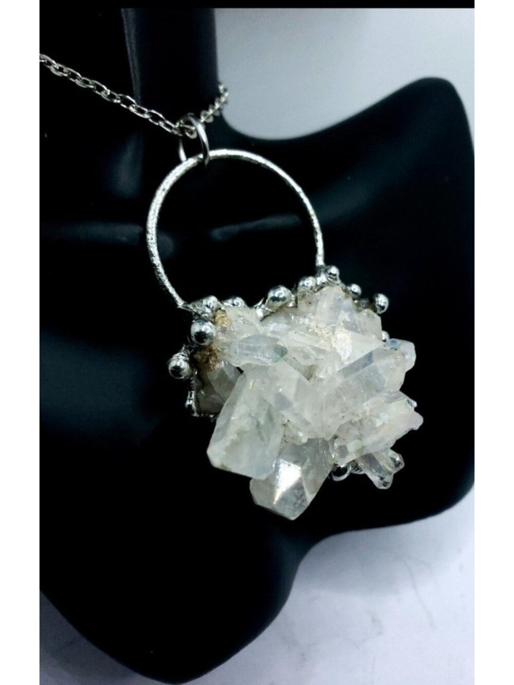 Angel aura quartz crystal necklace